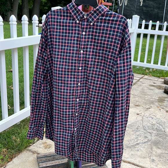 Croft & Barrow Mens XXL Tall Plaid Long Sleeve Button Down Collared Shirt - Picture 1 of 12